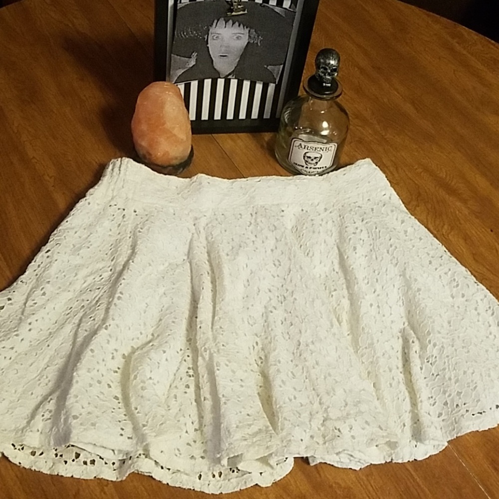 White lace skater skirt